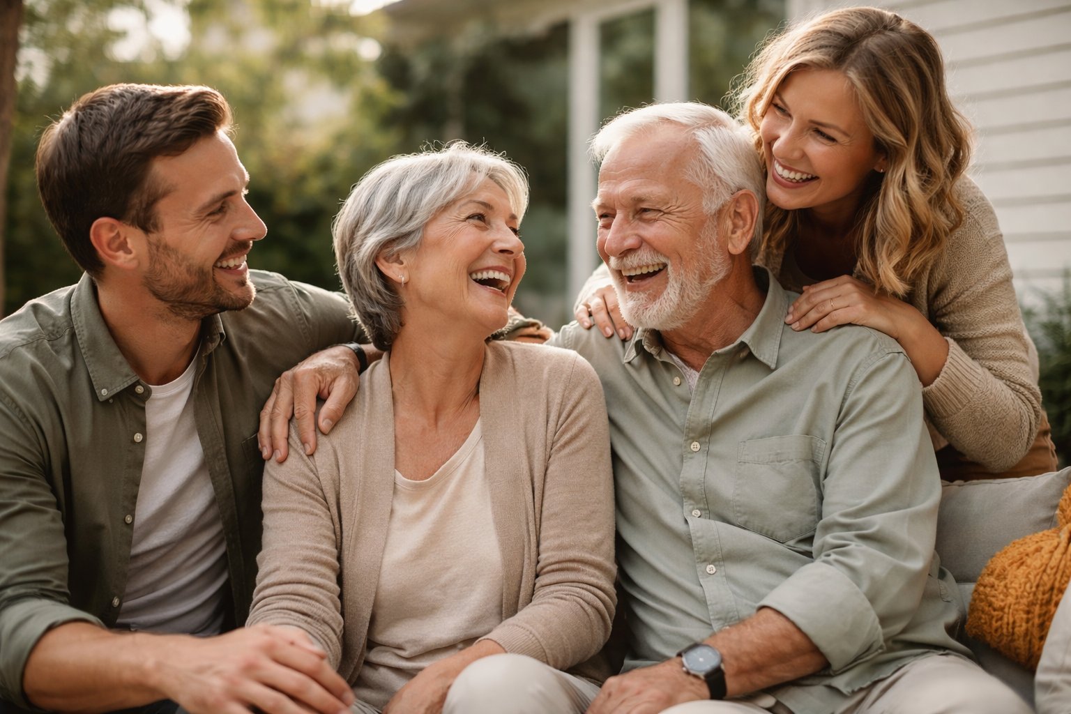 Family together laughing